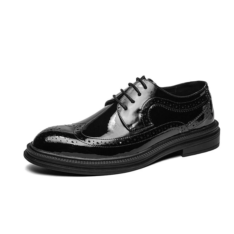 Luxury Italian Men's Oxford Shoes Fashion Genuine Leather Black White Lace Up Wedding Office Suit Classic Dress Shoes for Men