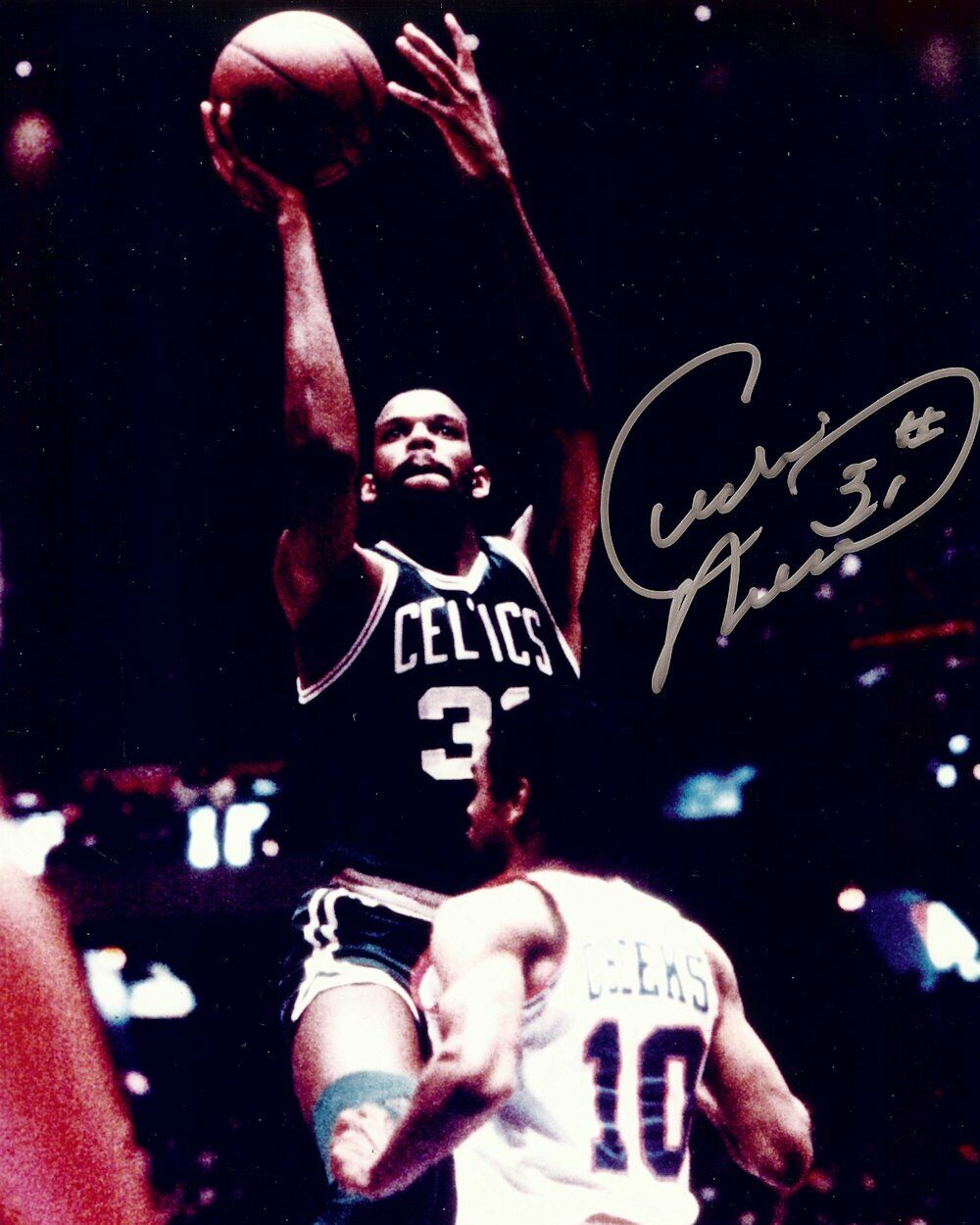 Cedric Maxwell Signed Autographed 8X10 Photo Poster painting Celtics Road Jump Shot w/COA