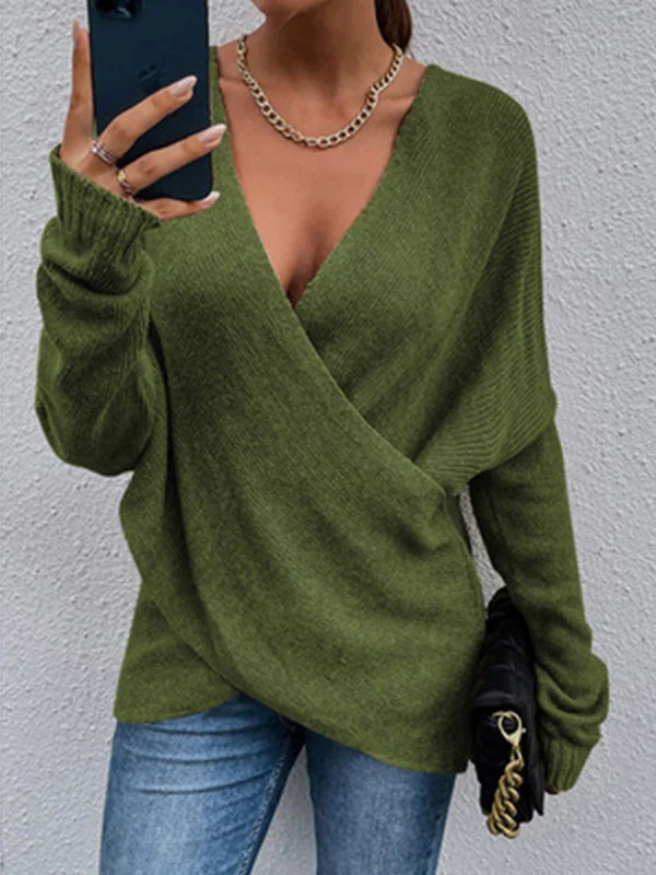 Vintage Plain Long Sleeve Sweater