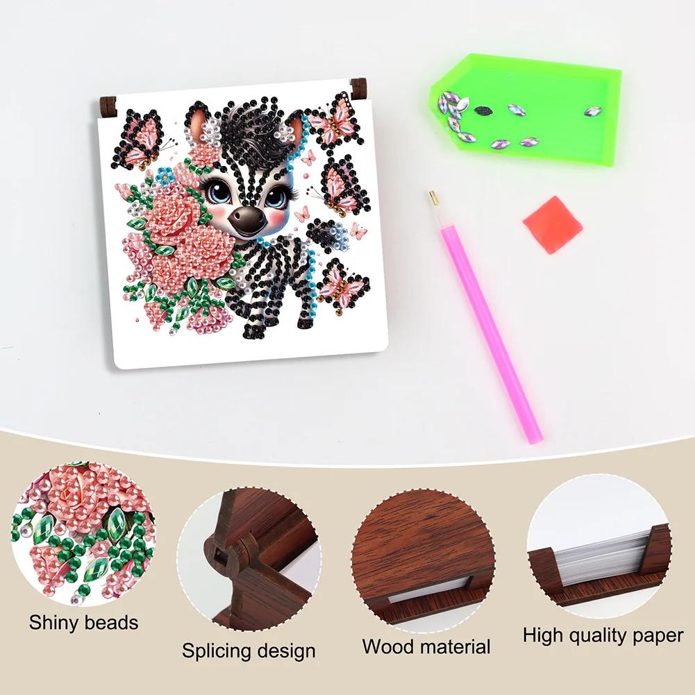 DIY Butterfly Zebra Diamond Painting Note Box Paper 160 Sheets of Paper for DIY Art Craft