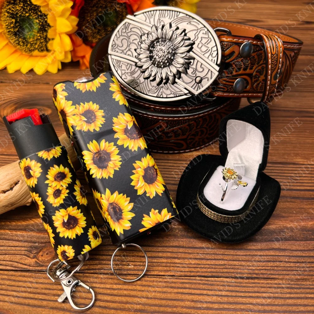 Sunflower Self-defense & Anxiety Ring Set