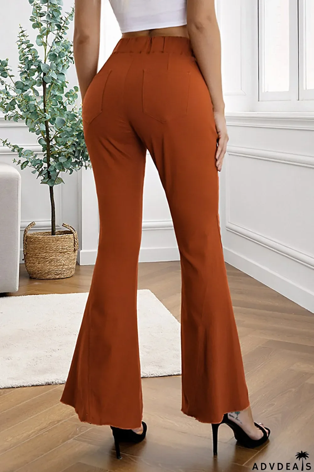 Distressed Bell Bottom Denim Pants