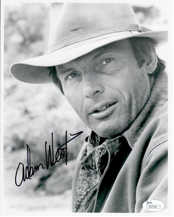 Adam West Hand Signed Autographed 8X10 Photo Poster painting B&W on Batman In Hat JSA S37720