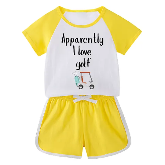 【18M-11Y】Toddler 'Apparently I Love Golf' 2-Piece Outfit