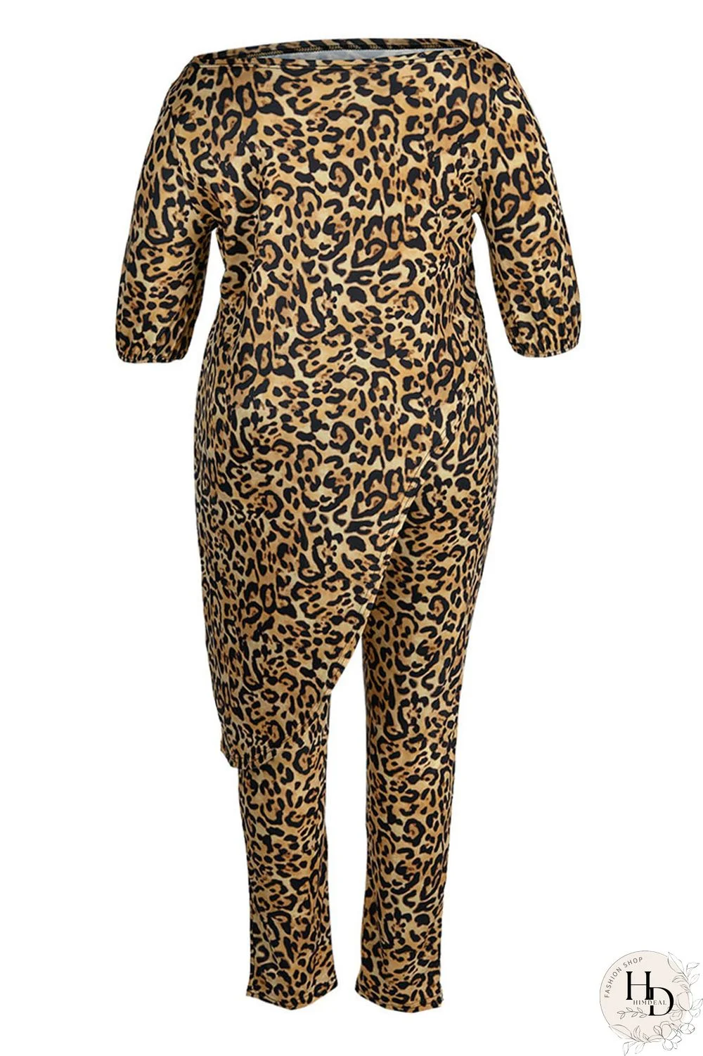 Yellow Casual Print Patchwork Asymmetrical Off the Shoulder Plus Size Two Pieces