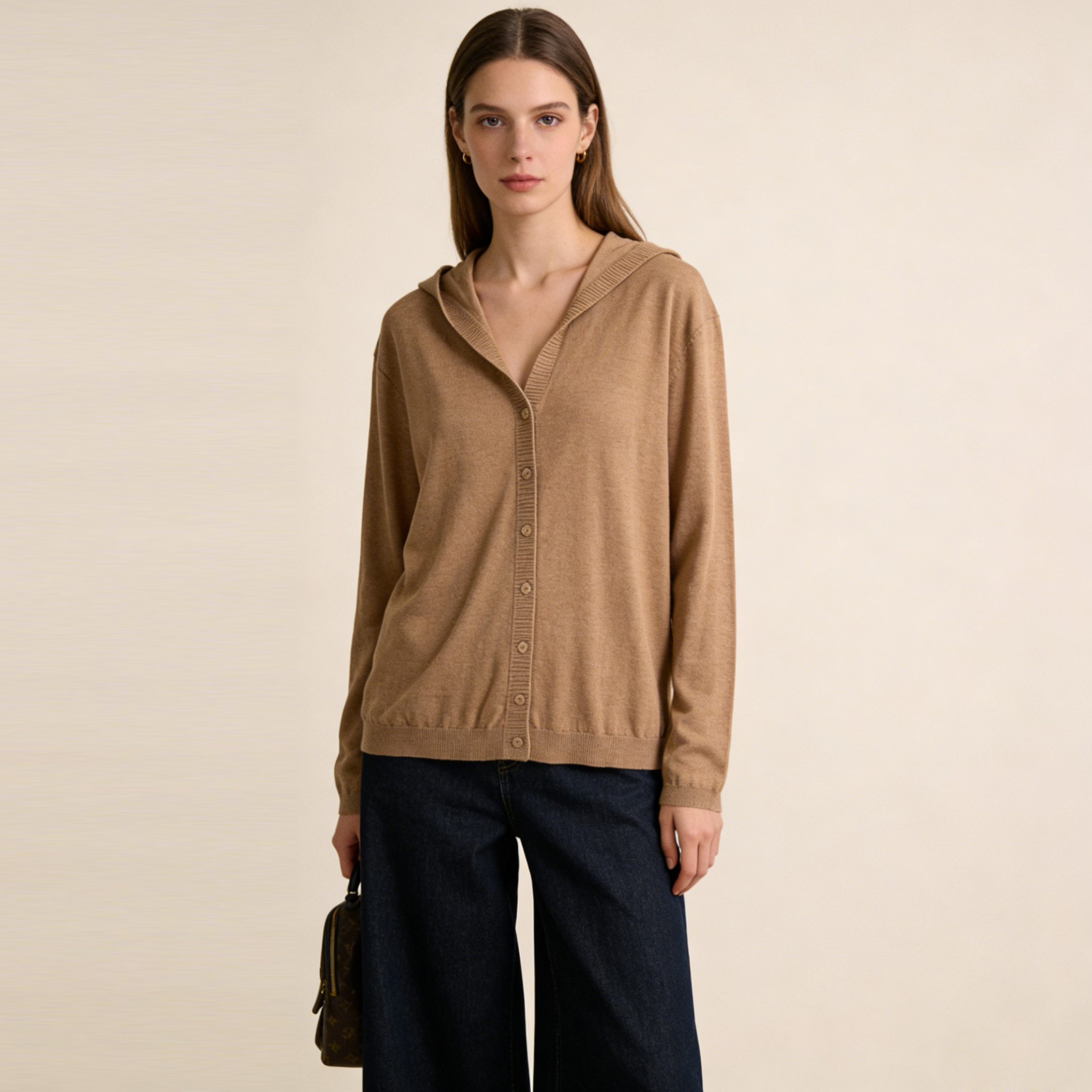 Women's Silk Cashmere Cardigan Hooded Wrap REAL SILK LIFE