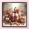 Red And White Checkered Pumpkin-11CT Stamped Cross Stitch 40*40cm/15.75*15.75in tapestrymarket