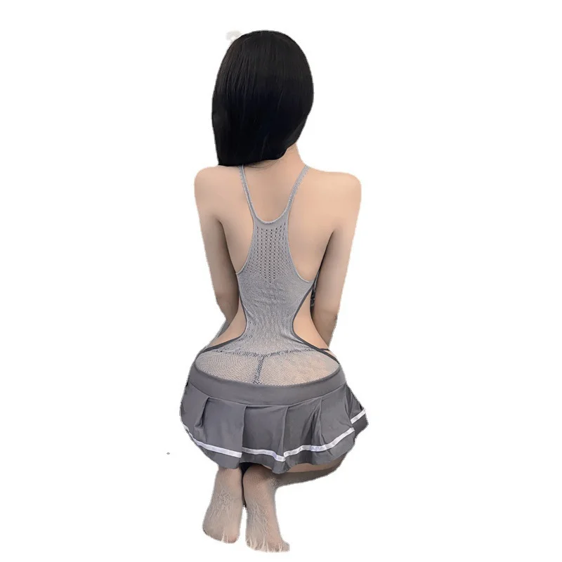 Churchf Sex Emotional Lingerie Sweet Cool Sister Set Student Hollow Uniform Stockings Seduction One Net Dress Summer