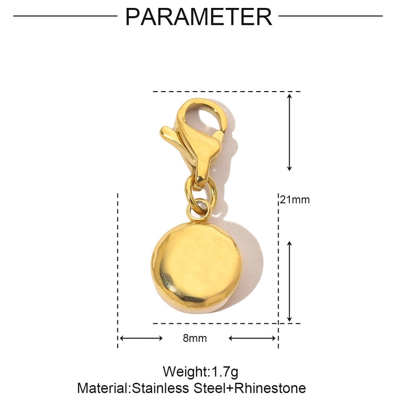 3 PCS/Package Titanium Steel Rhinestones Eye Pendant Jewelry Accessories