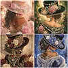 4Pcs Gorgeous Beauty Special Shaped DIY Partial Drill Diamond Painting Kit for Adults Beginners Home Decor Diamonds Paintings Gem Art 30x30cm
