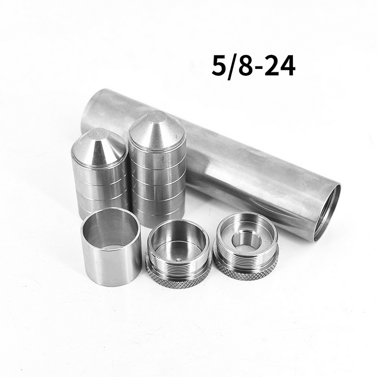 7"L TITANIUM Tube 1.45"OD 1/2x28, 5/8x24 Trap 9x Hard Stainless Steel CNC Cups For Fuel Filter Napa 4003