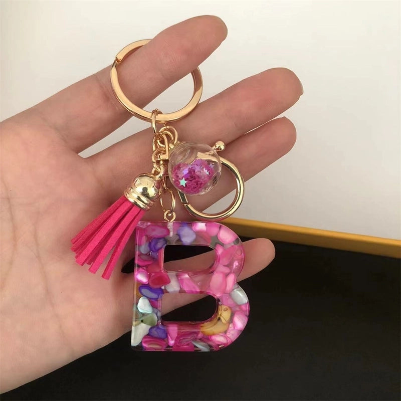 Minimalist Commute Letter Resin Unisex Bag Pendant Keychain
