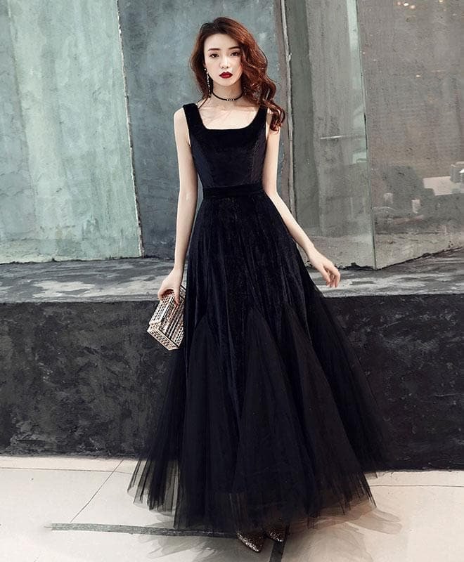Simple Black Tulle Prom Dress Black Tulle Formal Dress