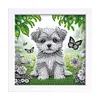 5D DIY Partial Special Shaped Drill Diamond Painting Kit Dog Decor With Frame Kit 18x18cm