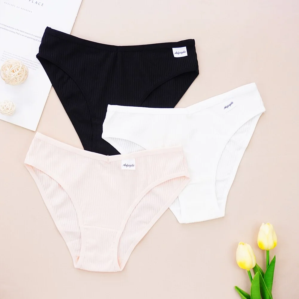 Billionm NEW Women's Cotton Panties Soft Thread Underpants Sexy Briefs S-XXL Fashion Solid Color Panty Girls Shorts Wholesale