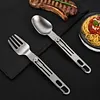 Portable Folding Tableware Hollow Handle Design for Outdoor Travel Camping
