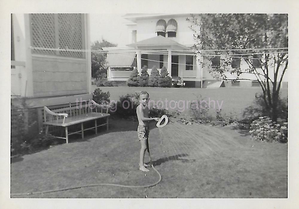 FOUND Photo Poster paintingGRAPH bw 1940's BOY Original Snapshot 19 7 F