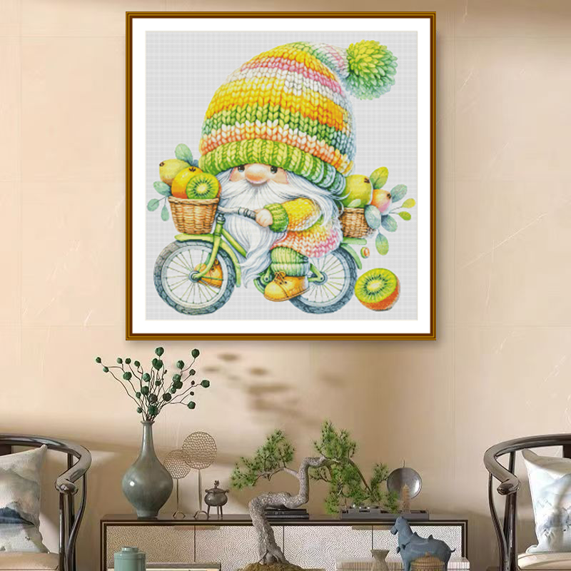 1set DIY Printed Cross Stitch Kit [ZZ6869-Kiwi fruit Dwarfs] Cross Stitch Kit Painting Fairy Cross Stitch