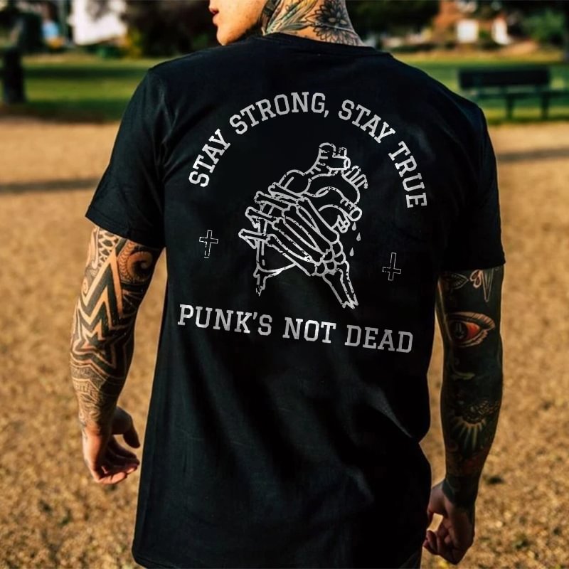 Stay Strong Stay True Skull Printed Men's T-shirt - Krazyskull