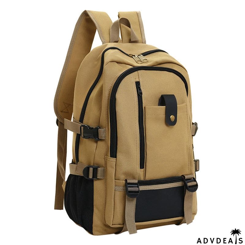 Unisex Multi-Pocket Spacious Interior Canvas Traveling Top-Handled Backpack