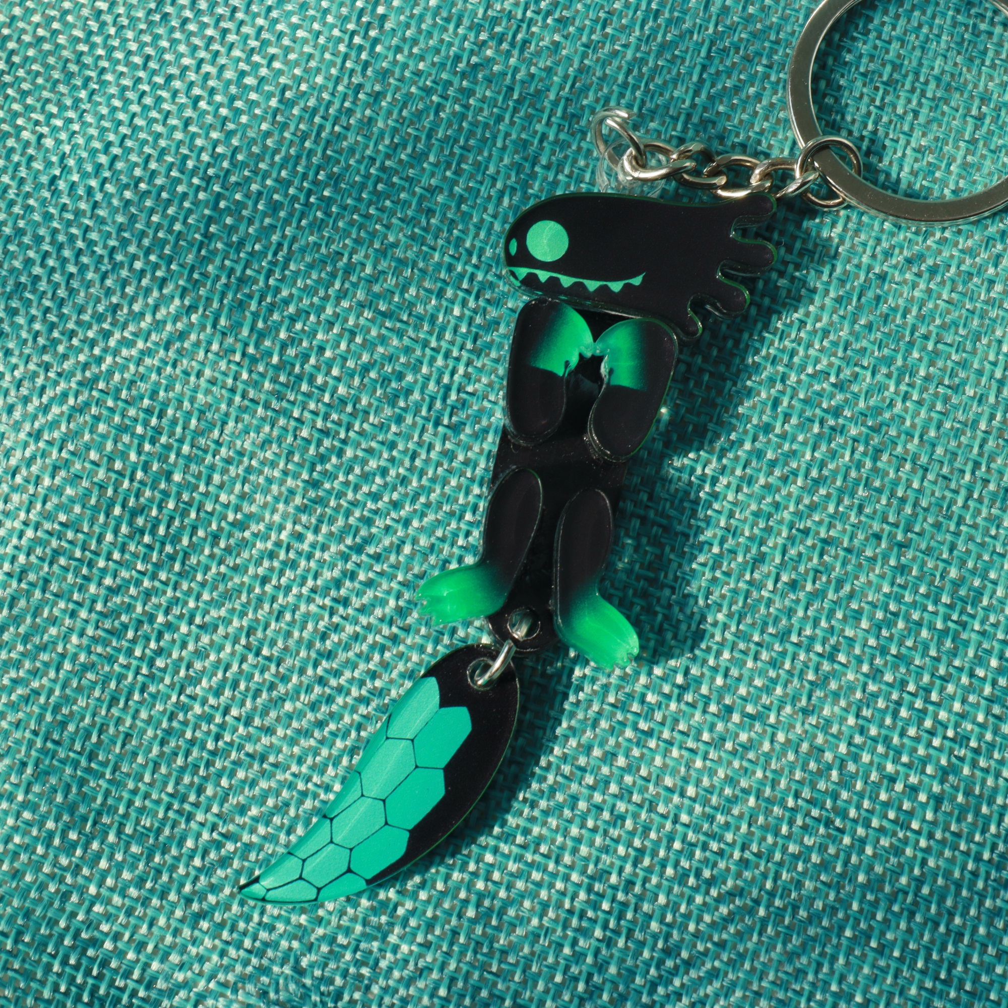 Cyan Lizard, Height 10cm/4.1inch, Rain World Lizard Key Chain 