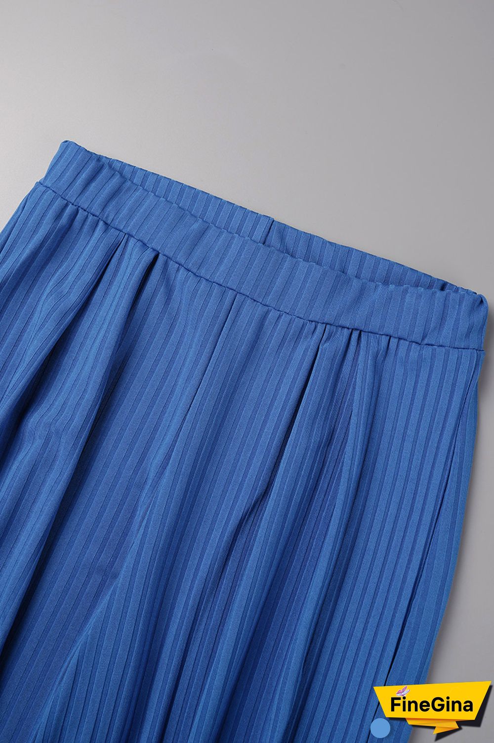 Blue Casual Solid Basic O Neck Short Sleeve Two Pieces