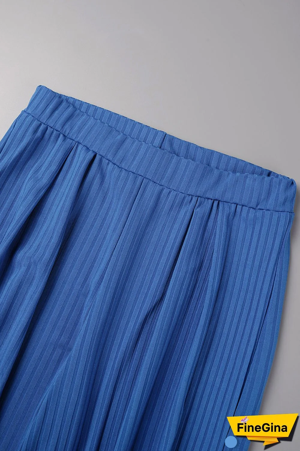 Blue Casual Solid Basic O Neck Short Sleeve Two Pieces