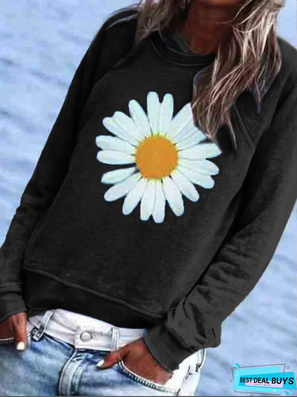 Women Casual Floral Crew Neck Hoodies & Sweatshirt
