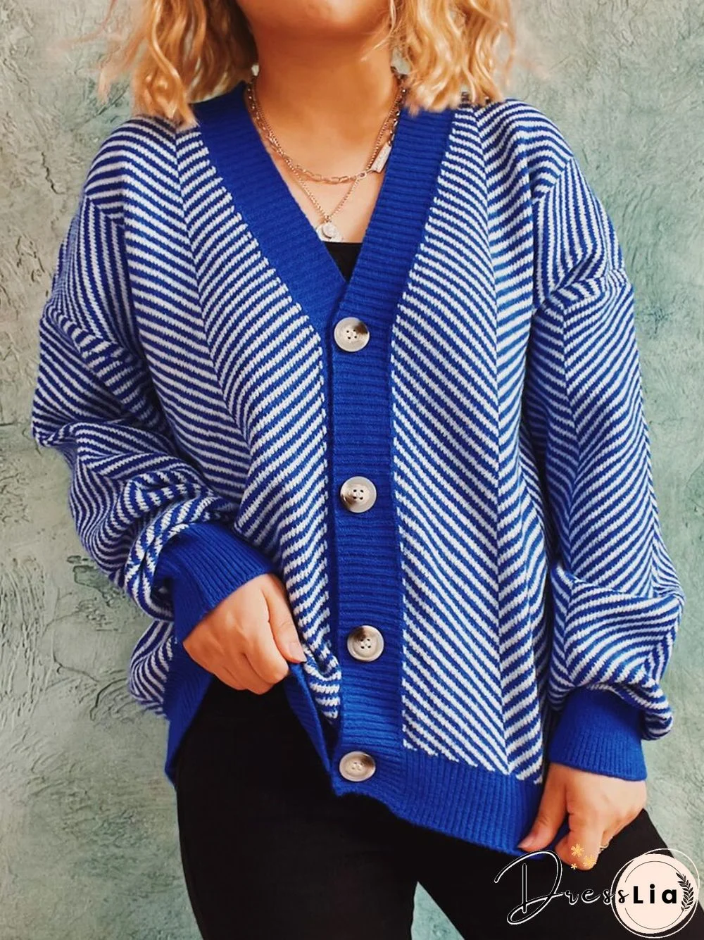 Autumn Winter Casual Long Sleeved Sweater Women's Contrast V-neck Cardigan Jacket Office Lady Cropped Cardigan Coats Tops