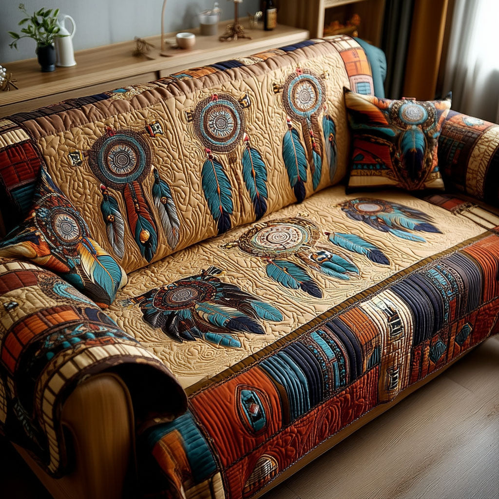 Earthsong Mosaic Quilted Sofa Cover NCU0PT11195 everthome