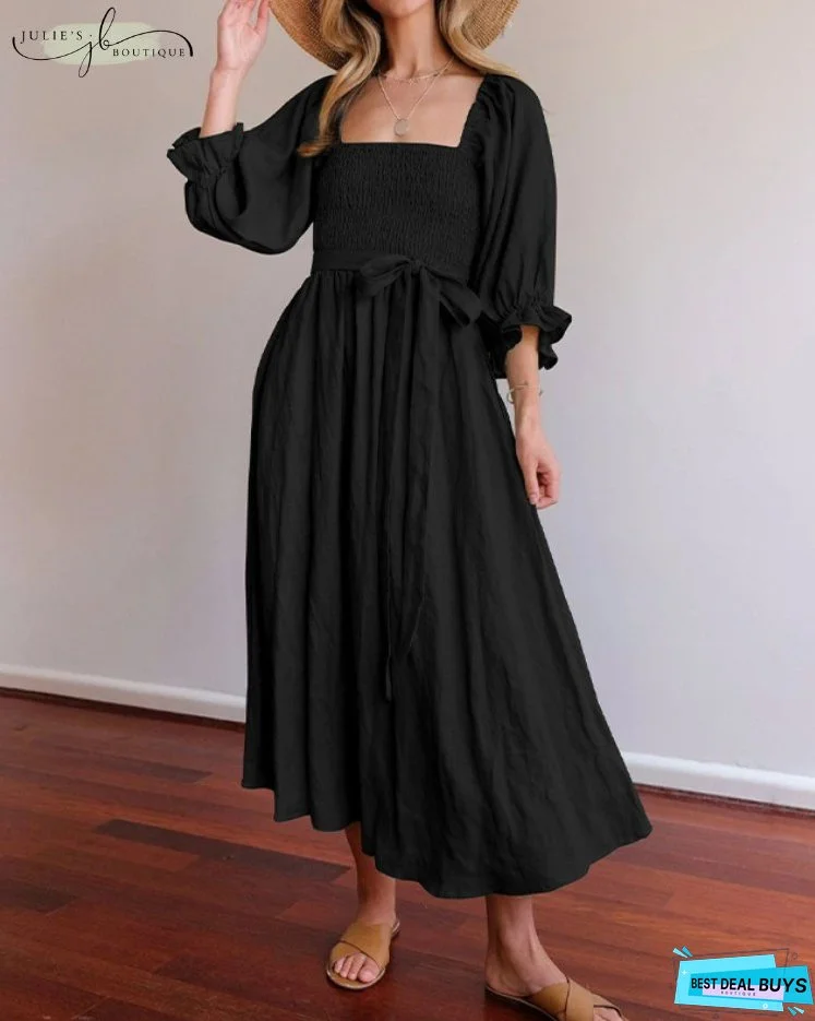 JULIE | FRENCH DRESS WITH FRILL SLEEVES