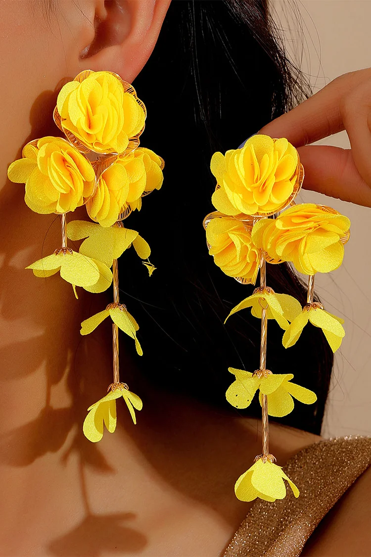 Vacation Flower Petal Dangle Earrings 2024 - Xpluswear