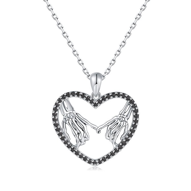 For Love - S925 I Will Love You Till Death Do Us Apart Skeleton Hand Necklace