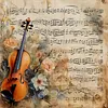 Violin Notes-11CT Stamped Cross Stitch 45*45cm tapestrymarket