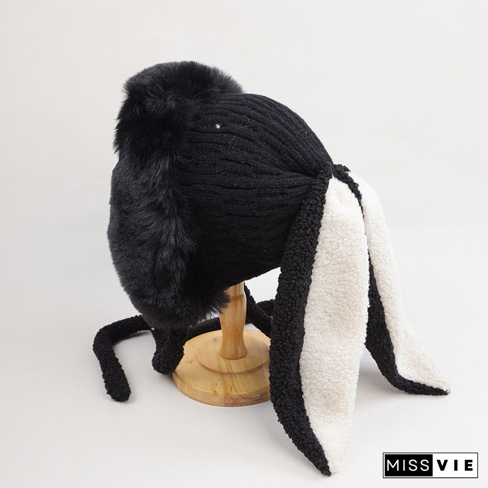 Cartoon Bunny Ears Fleece Hat