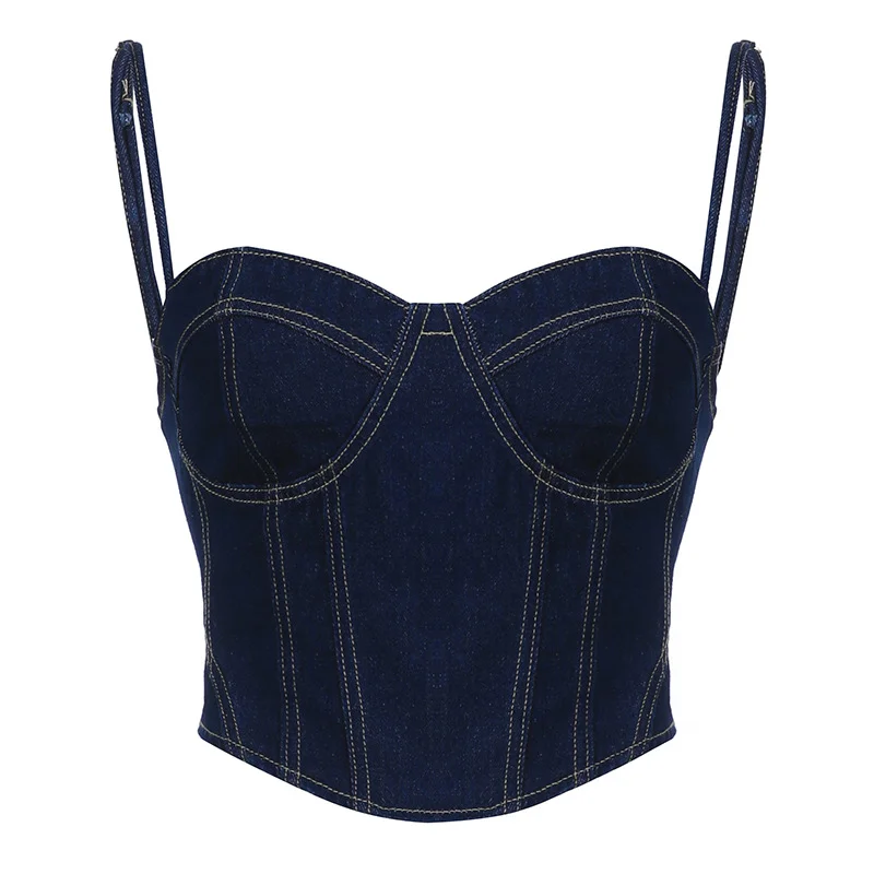 2023 Wrap Chest Sleeveless Strap Open Back Ultra Short Open Umbilical Tight Sexy Spicy Top