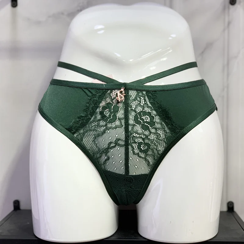 Athvotar Athvotar Low-Waisted T-Trousers Sexy Trousers Cotton Crotch Breathable Fine Strip Metal Hanging Water Drill Tong Trousers