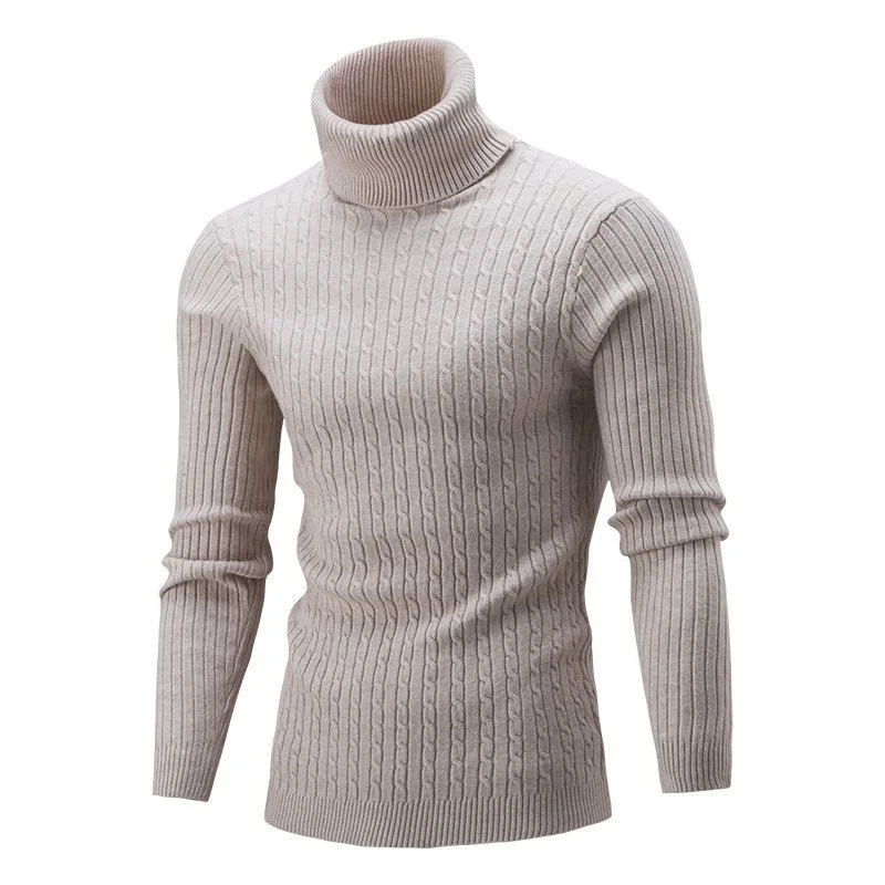 Men's Solid Color Turtleneck Sweater