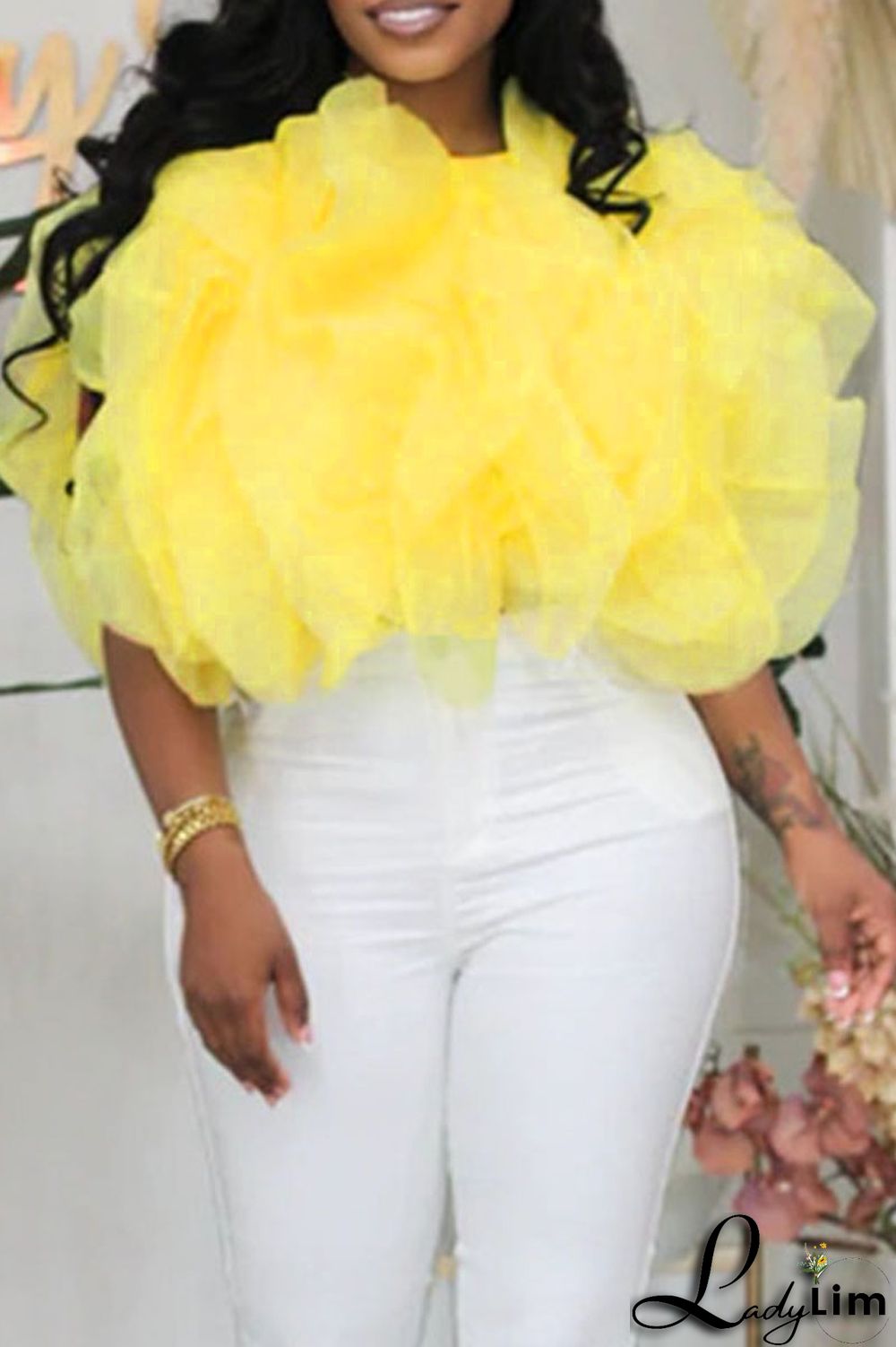 Green Fashion Sweet Solid Patchwork Asymmetrical O Neck Tops