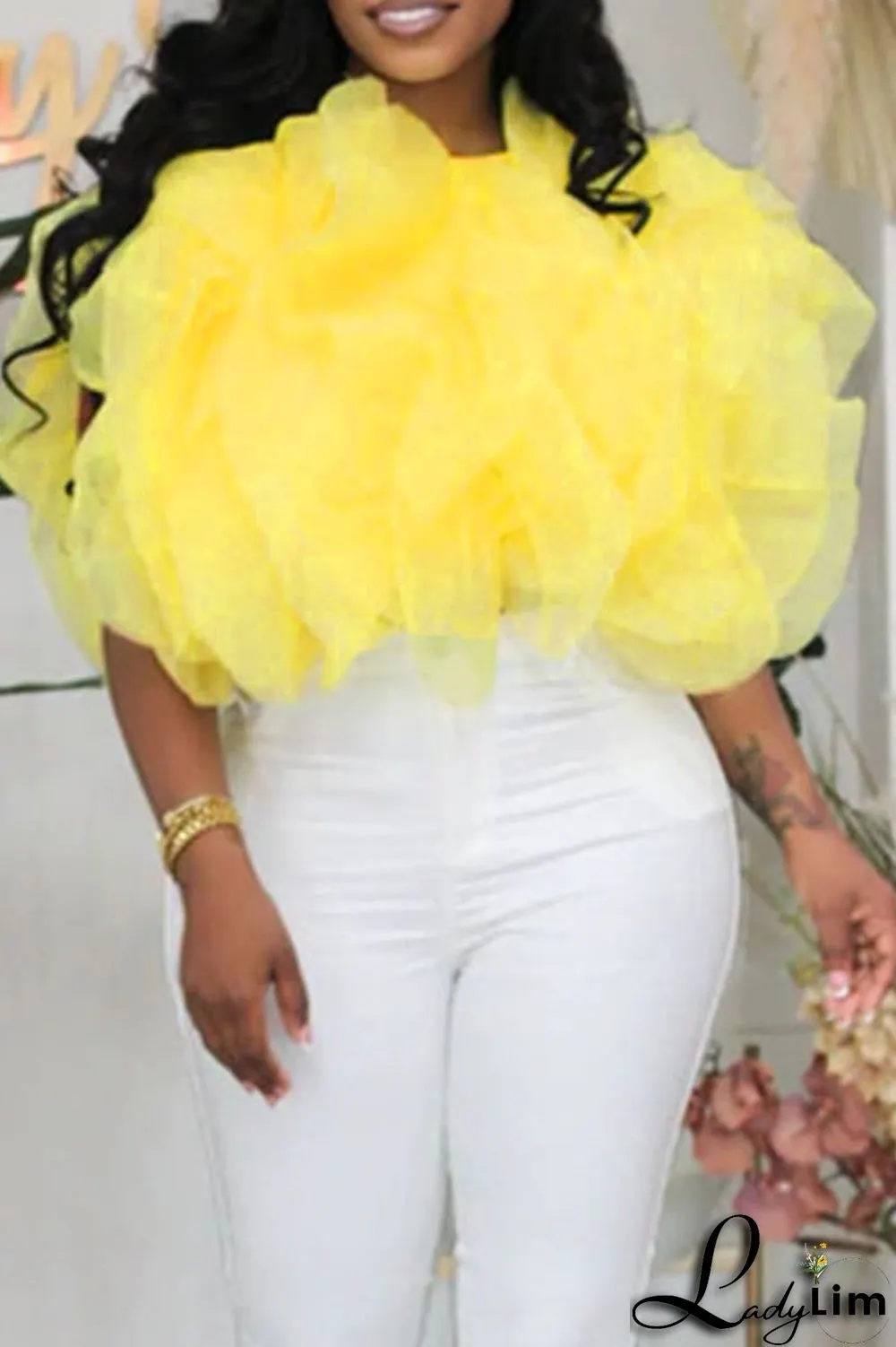 Green Fashion Sweet Solid Patchwork Asymmetrical O Neck Tops