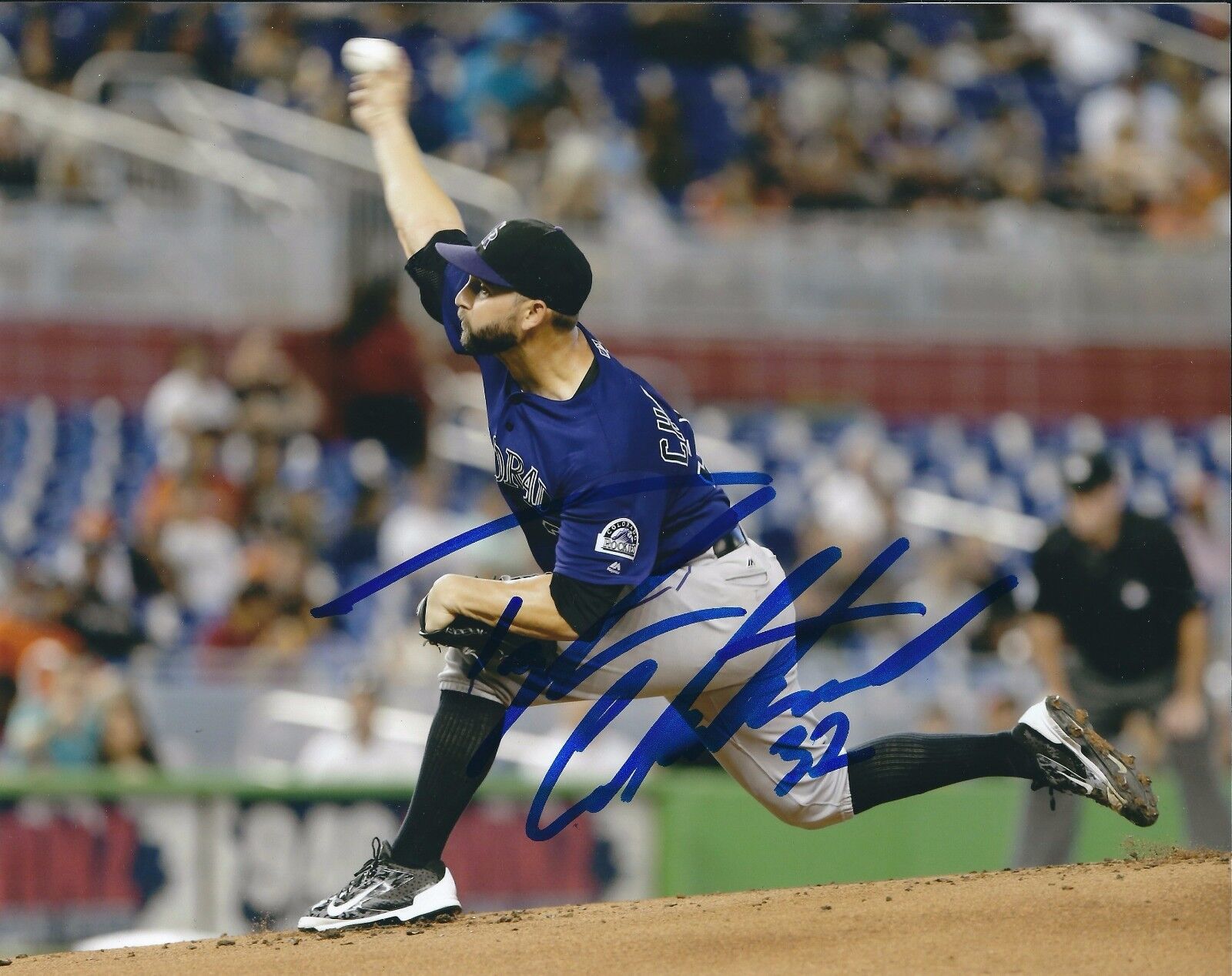 Signed 8x10 TYLER CHATWOOD Colorado Rockies Autographed Photo Poster painting - w/COA