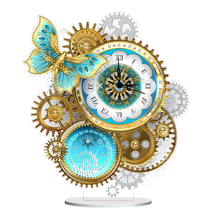 【Clock】Acrylic Special Shaped Butterfly 5D Diamond Painting Clock Art Craft for Kids gbfke