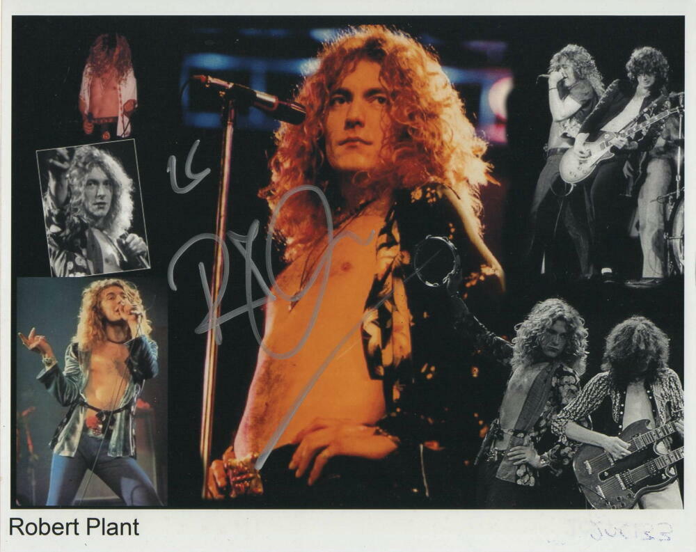 ROBERT PLANT SIGNED AUTOGRAPH 8X10 Photo Poster painting - LED ZEPPELIN, ROCK MUSIC LEGEND, RARE