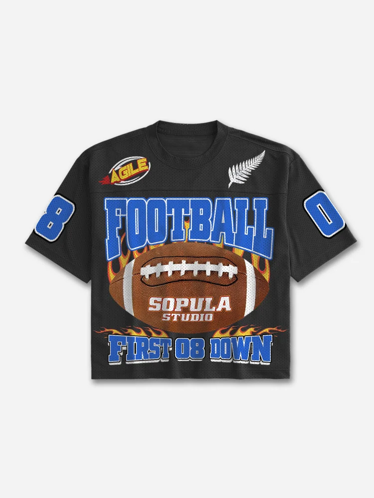 Football No.08 Print  Football Jersey T-shirt