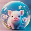 Crystal Ball Zodiac-Pig-11CT Stamped Cross Stitch 40*40cm/15.75*15.75in