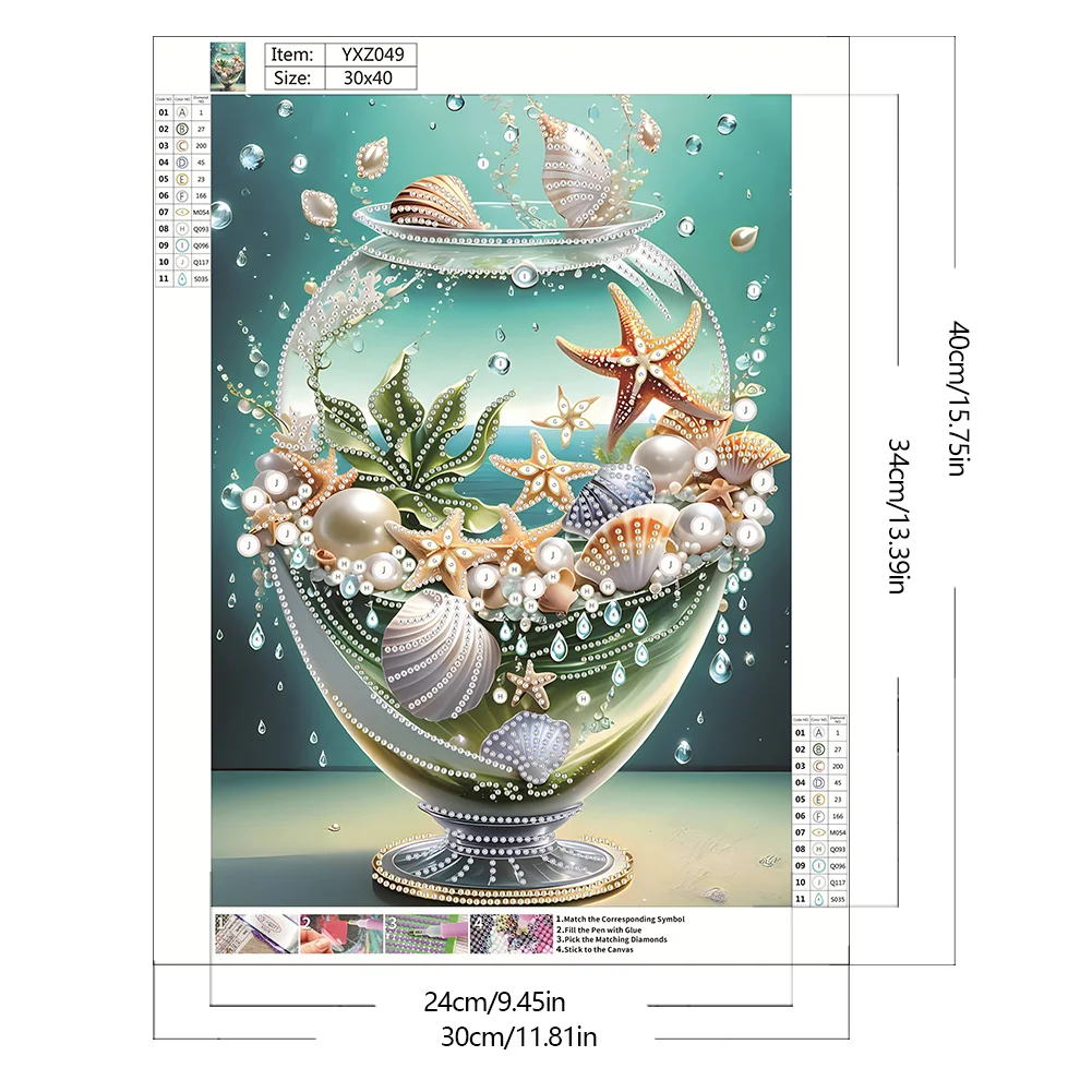 Diamond Painting - Partial Special Shaped Drill - Seashell(Canvas|30*40cm)