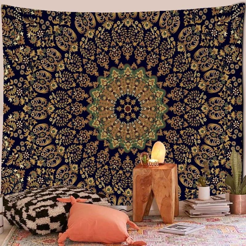Nigikala Mandala Tapestry Wall Hanging Boho Decor Wall Cloth Tapestries Psychedelic Hippie Night Moon Tapestry Mandala Wall Carpet
