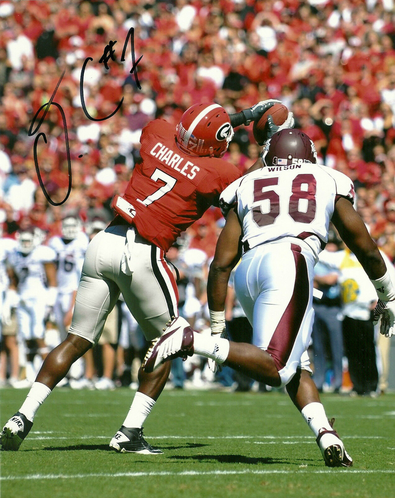 ORSON CHARLES HAND SIGNED GEORGIA BULLDOGS 8X10 Photo Poster painting W/COA UGA