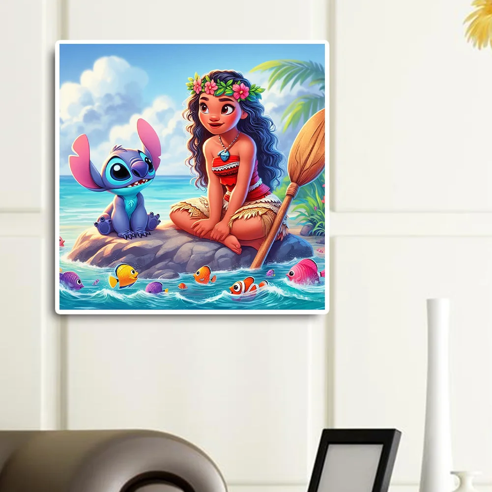 Diamond Painting - Full Round Drill - Princess Moana Stitch(Canvas|40*40cm)