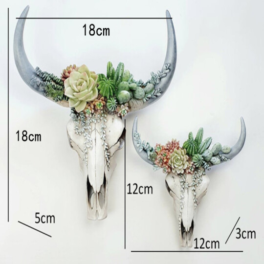 SUCCULENT/FLOWER COW SKULL WALL DECOR NURSERY DECOR